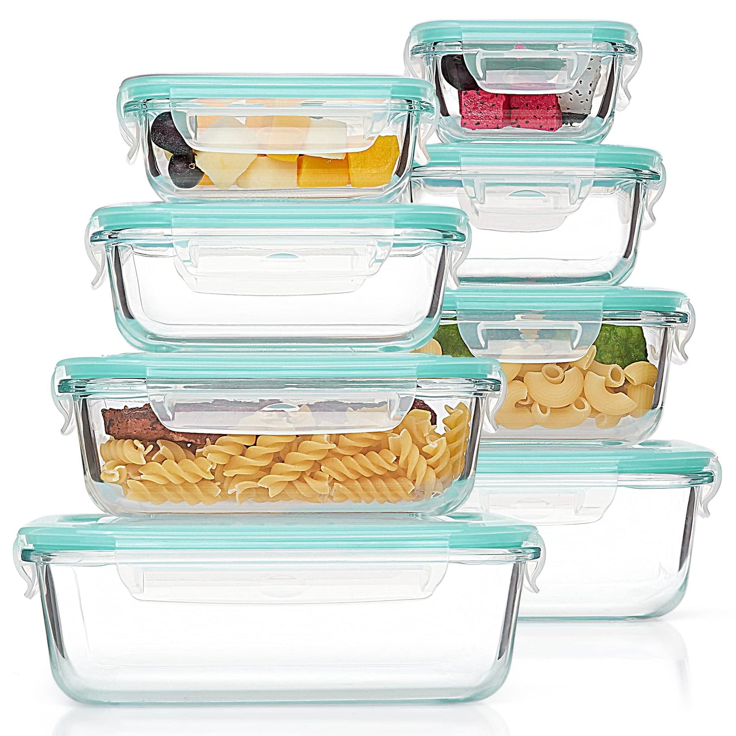 Glass meal prep containers and household supplies
