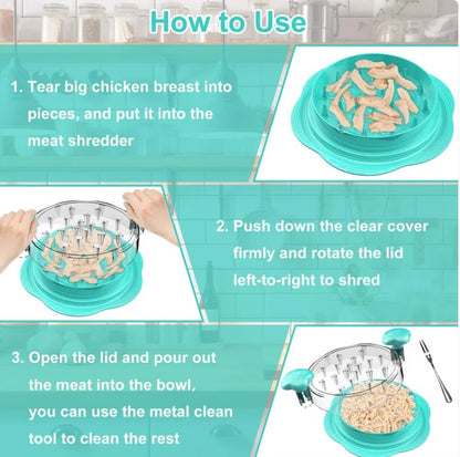 Chicken Breast Shredder Tool with Fork and Brush