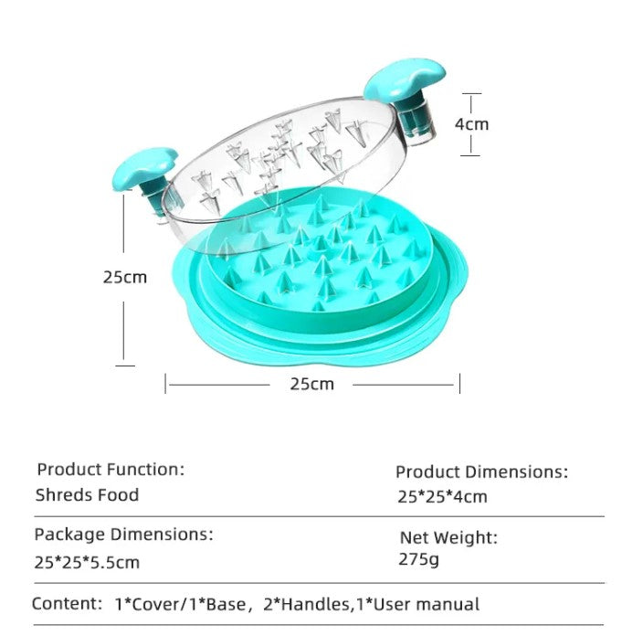 Chicken Breast Shredder Tool with Fork and Brush