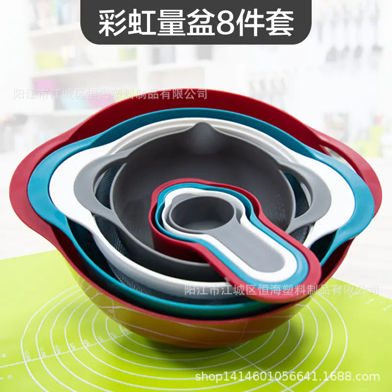 Baking Tools Set with Measuring Cups and Multi-purpose Strainer
